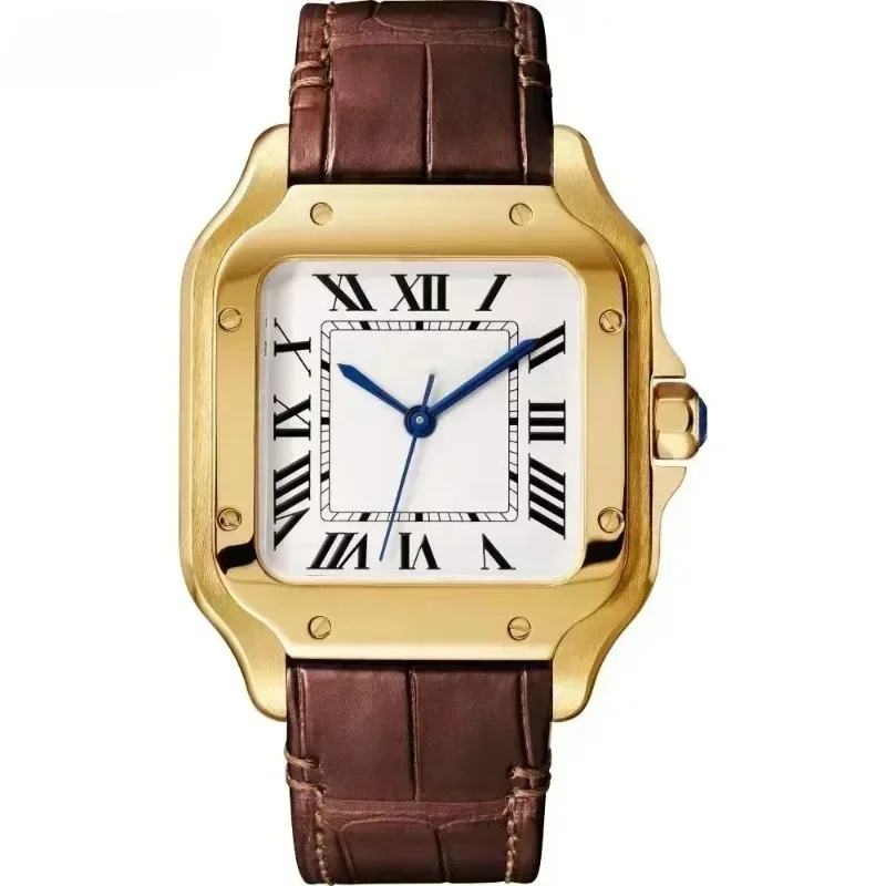 2024VIP  Genuine Leather 42mm Santos Series Men's Luxurious, Exquisite and Exquisite Watch