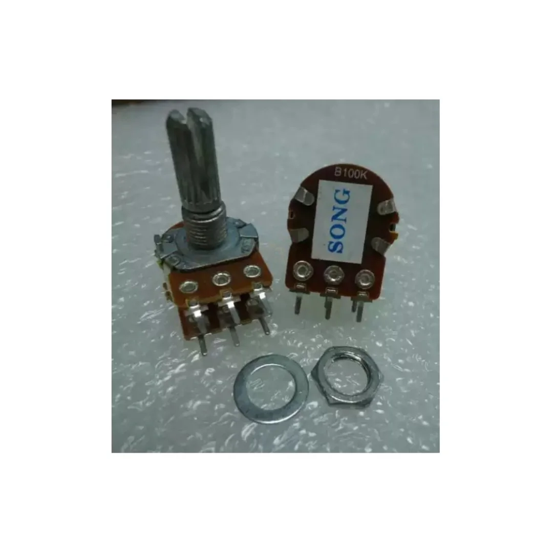 5PCS/imported WH148 duplex B100K volume adjustable potentiometer with long life 15000 times 20mm flower shaft
