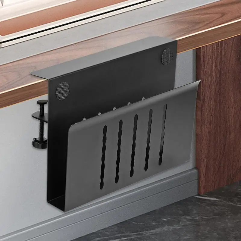 ที่หนีบโต๊ะจัดระเบียบอะลูมินัมอัลลอยตั้งแล็ปท็อปแนวตั้งไม่เจาะขาตั้งแล็ปท็อปแบบลอยตัวที่หนีบโต๊ะวางใต้โต๊ะ