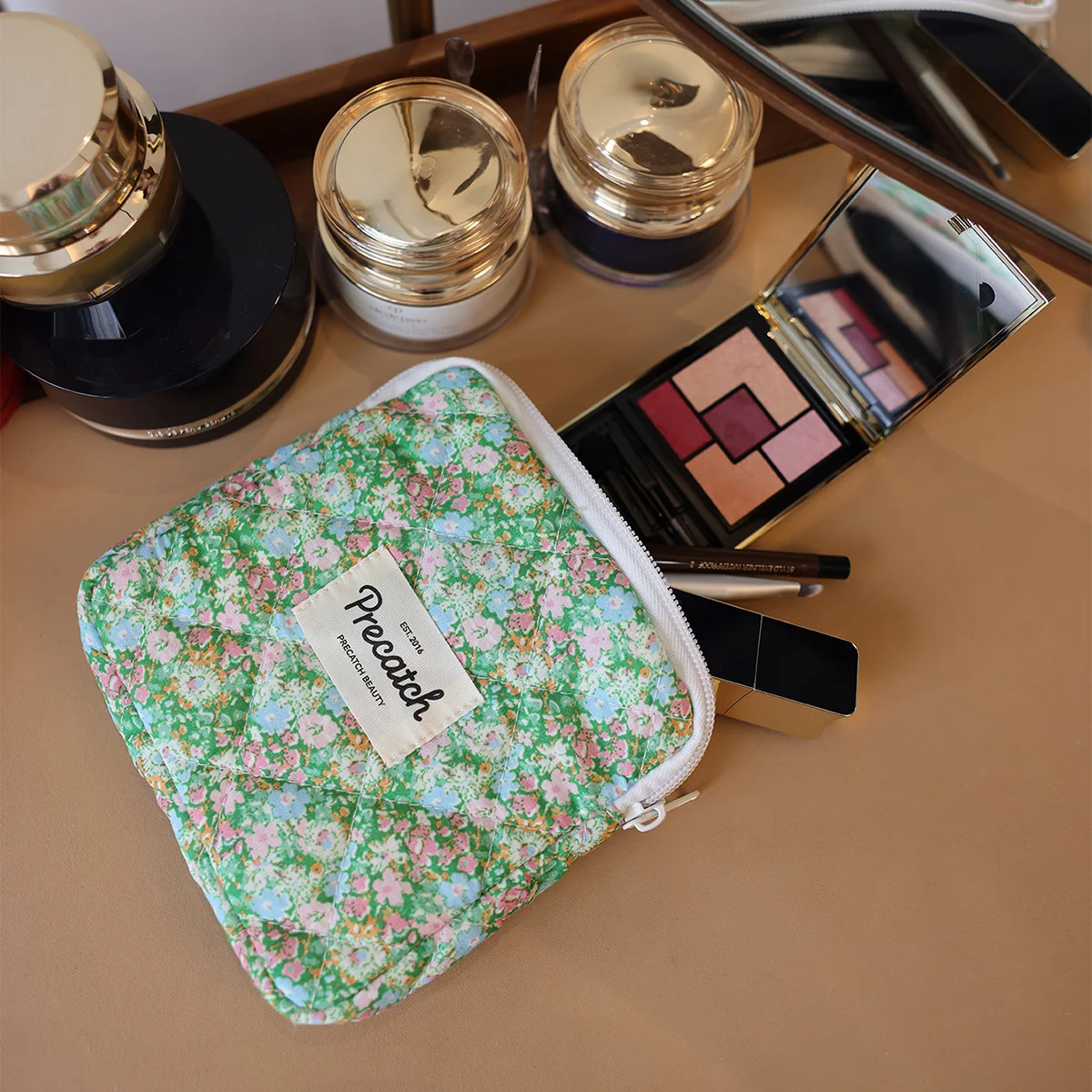 Colorful Floral Pattern Daily Necessaries Storage Bag Makeup Bag Niche delicate storage bag Small items Cosmetic Bag