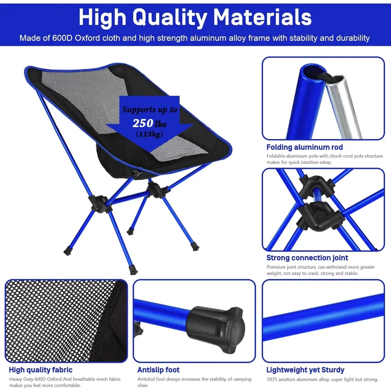 Folding Chair Ultralight Detachable Portable Lightweight Chair Folding Extended Seat  Fishing Camping Home BBQ Garden Hiking
