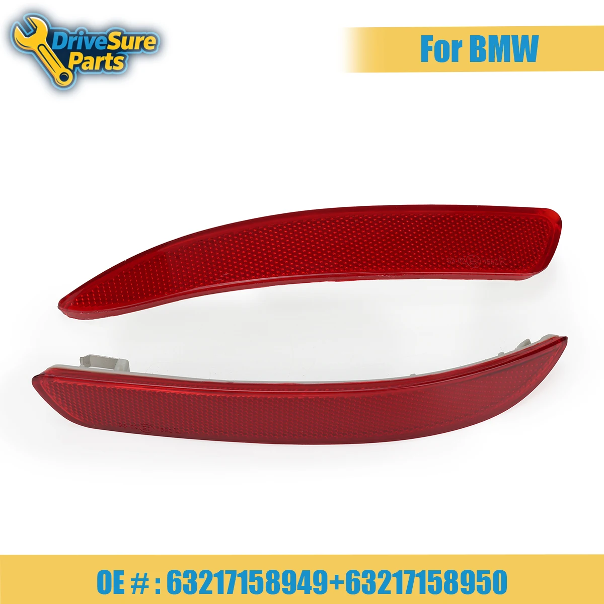 

63217158949 63217158950 A Pair New Red Rear Bumper Reflector Replacement for BMW E70 X5 2007-2013 Car Accessories