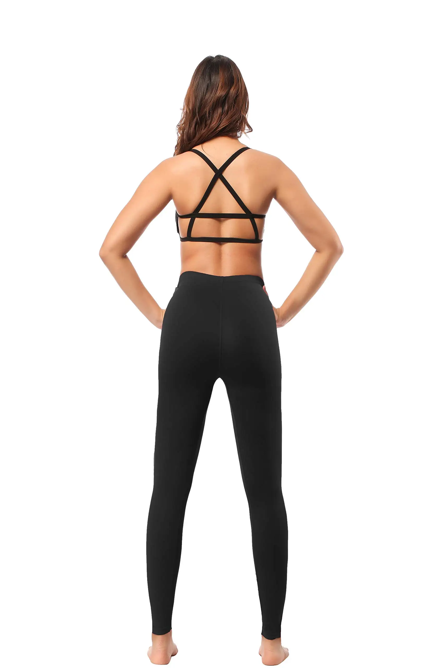 Lot de 7 leggings pour femme, taille basse, contrôle du ventre, amincissant, noir, non transparent, pantalon de yoga, entraînement, course à pied