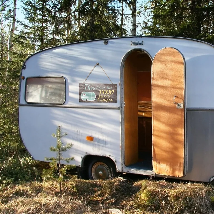 يجب أن تتخلى في علامة التخييم لا تبرز الخشب ديكور معلق 11.8x5.9 Ih مقطورة السفر جدار الفن تسجيل للمنزل مزرعة