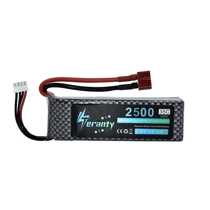 Batería LiPo 3S para cuadricóptero teledirigido, 11,1 v, 2500mAh, 35C, 11,1 v, recargable, para coche, robot, barco, juguete, 10 piezas