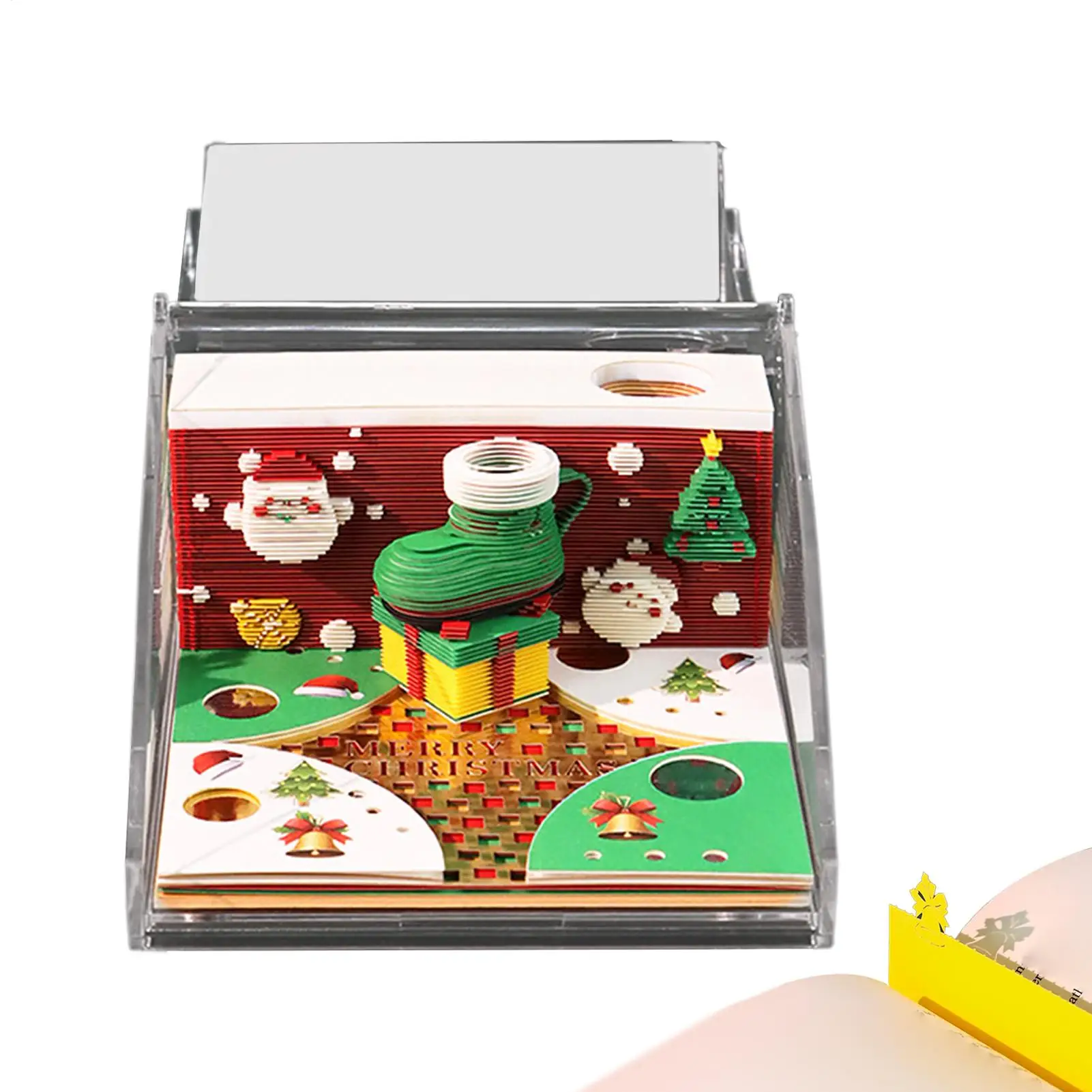 3D Calendar Notepad Planner Organizer 3D Christmas Notepad Calendar With Cover For Schedule Daily Planning Chore Tracking