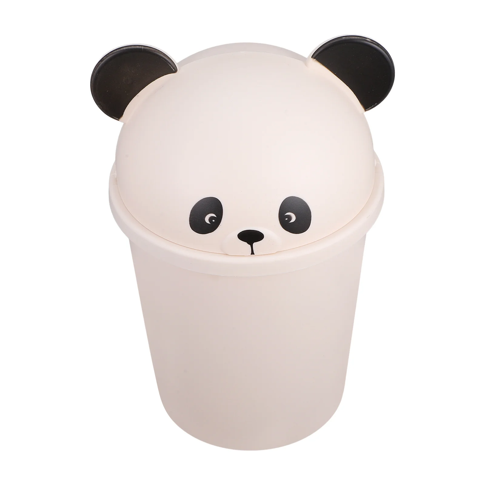 Pattumiera a forma di panda con coperchio Design simpatico cartone animato Pattumiera per interni ed esterni di grande capacità con coperchio per esterni