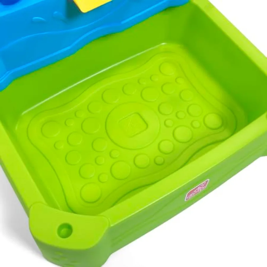 Waterpark Wonders Mesa de água de duas camadas, conjunto de jogos sensoriais de atividades aquáticas para crianças, vem com guarda-chuva, brinquedos de verão ao ar livre, 11 peças