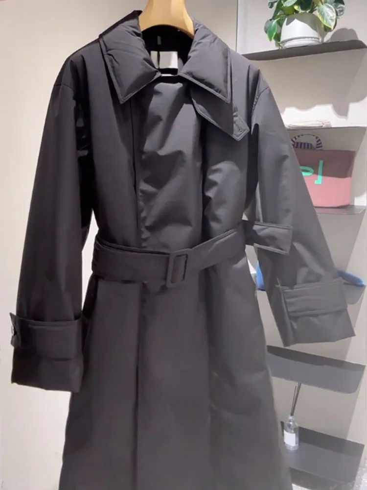 Sli Long Puffer Jaet Feminino Bla Foamy Winter Faion Thi Casacos Casuais Sle Regular Fit Branco Du Down Fill