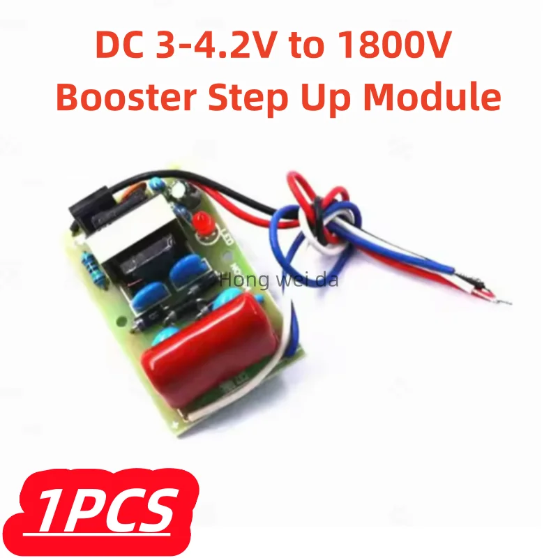 Módulo de fonte de alimentação de 3.7v a 1800v, motor dc de pulso de arco com capacitores de alta tensão e módulo intensificador de reforço dc 3-4.2v a 1800v