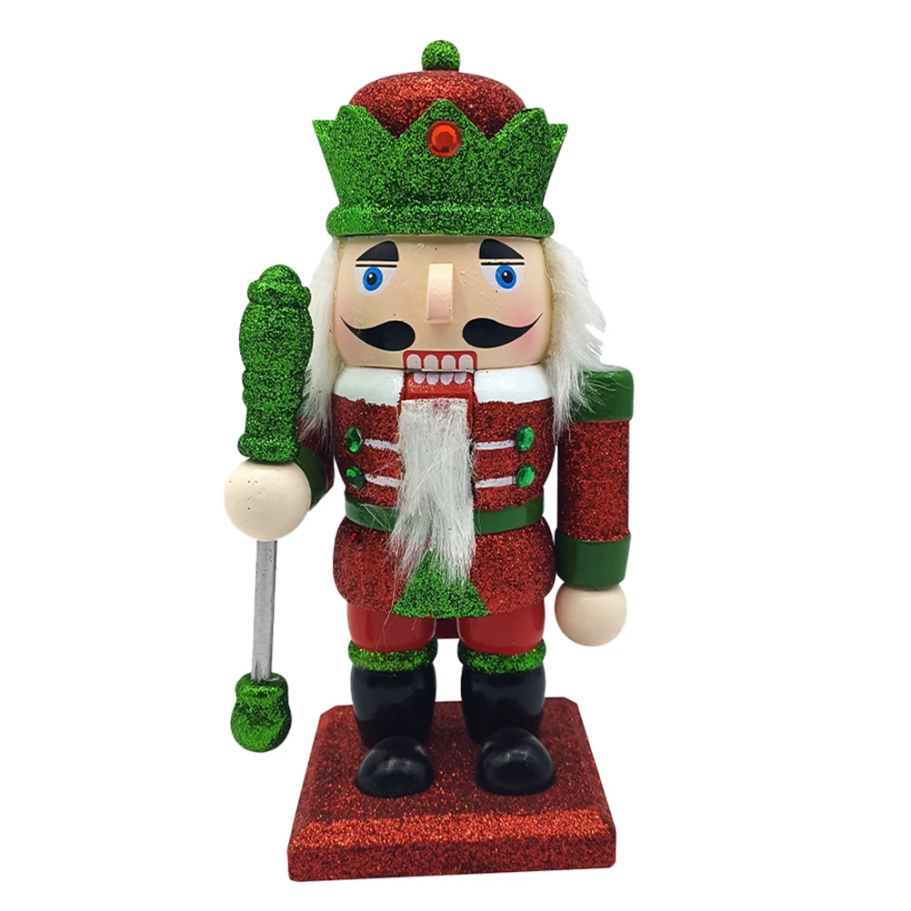 

Wooden Nutcracker Soldier Ornament Xmas Desktop Decor Figures Christmas Supplies Multi Scene Break Resistance Practical Good