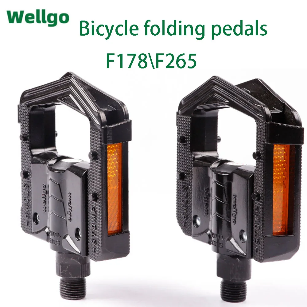 WELLGO F178 F265 Велосипедные складные педали Высокопрочный вал из боронной стали Расширенный протектор удобен для езды