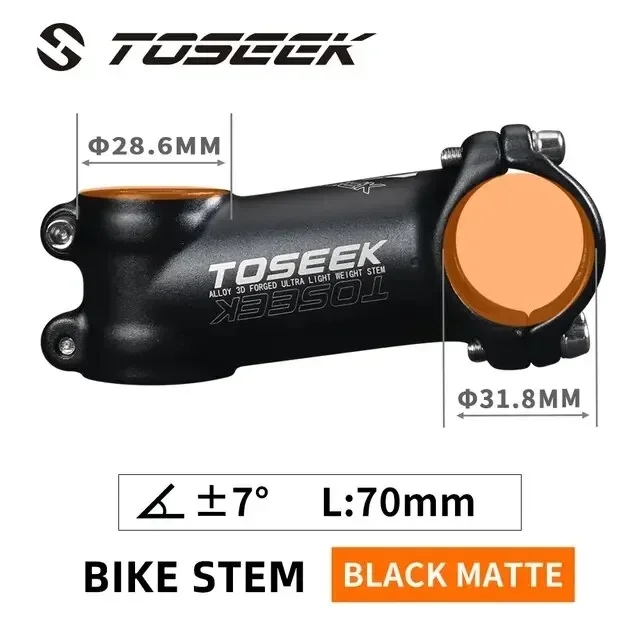 TOSEEK Fahrradlenkervorbau 60/70/80/90/100 mm MTB-Vorbau 28,6 mm 31,8 mm negative Leistung MTB leichter Rennradtisch