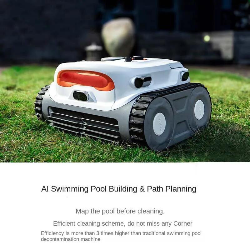 Intelligent Wireless Swimming Pool Cleaning Robot, Home Small Turtle Cleaning Machine, Suction , White Color