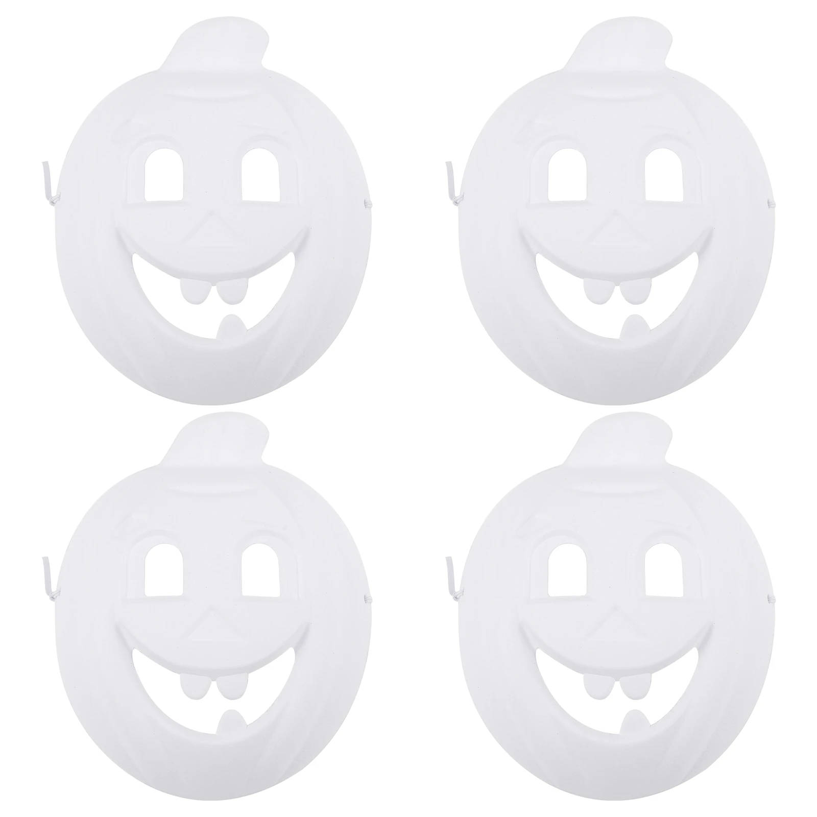 

4pcs Pulp Masks Halloween Props White Blank Masks to Paint Kids Party School Carnival Costumes Creativity Development