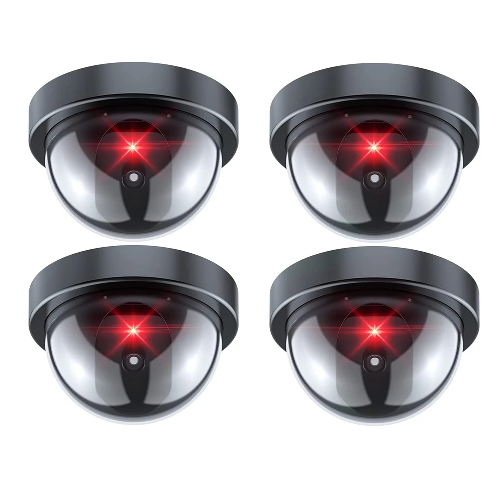 

N11R-пустышка камеры безопасности, поддельная камера с красной светодиодной подсветкой, реалистичная беспроводная система наблюдения для дома и улицы, 4 шт.