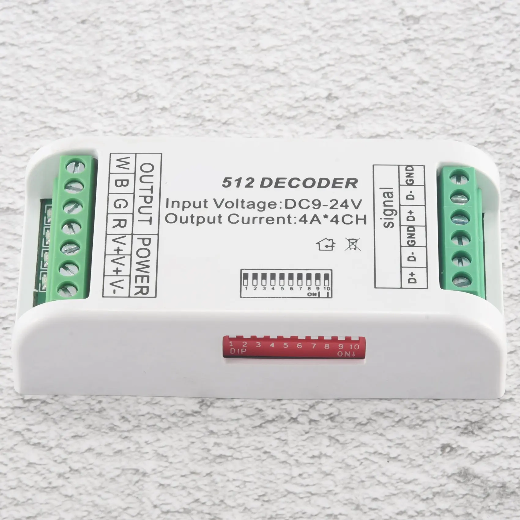 Eccellente-Mini decodificatore DMX RGBW a 4 canali 16A RGB RGBW Controller per strisce DMX 512 Driver dimmer per luci di striscia LED DC9-24V