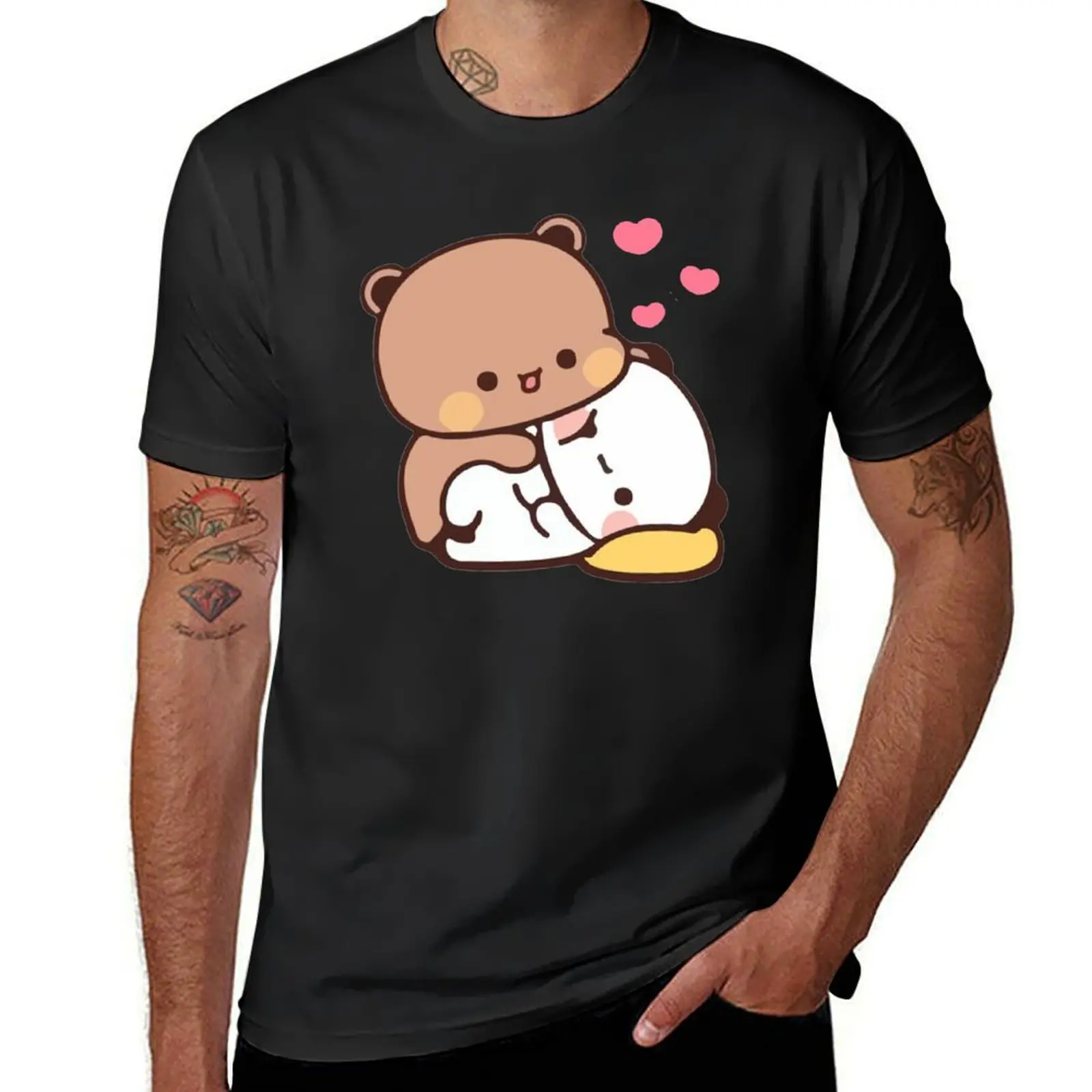 Panda And Brownie Bear Couple T-Shirt customs graphics anime cute clothes T-shirt men