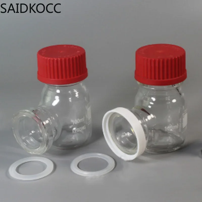 SAIDKOCC Manufacturing 100ml GL45 MFC Reactor H type Microbial Fuel Cell Borosilate Chemical Glass Bottle
