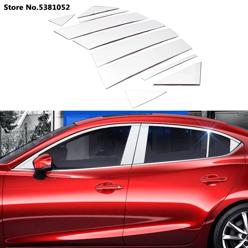 

for Mazda 3 Axela 2022 2021 2020 2019 Car Window Center Pillar Protector Trim Sticker Stainless Steel B-pillars Cover