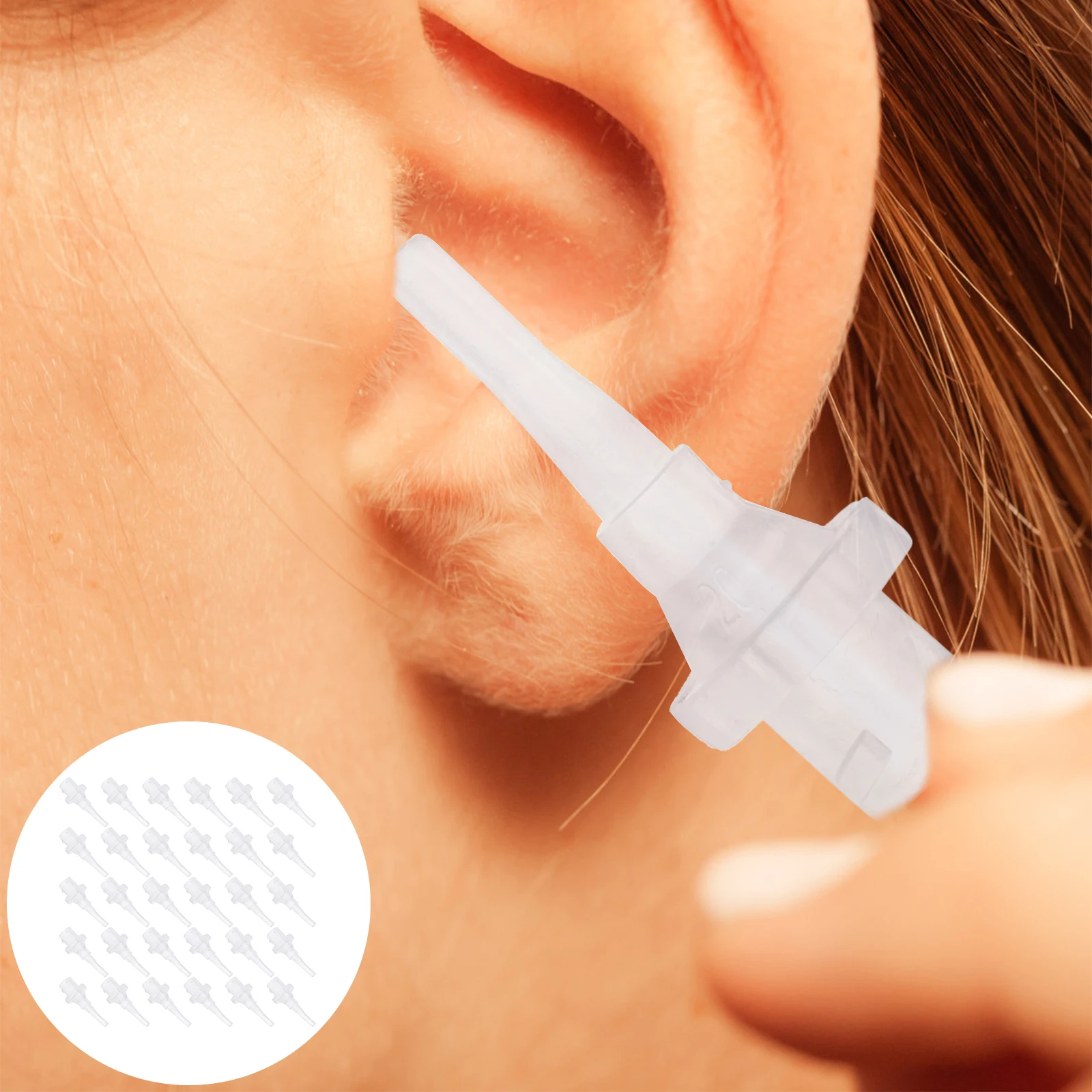 

30 Pcs Ear Cleaning Kit Washer Nozzle Pp Irrigation Tips White Wax Removal Replacement Supplies