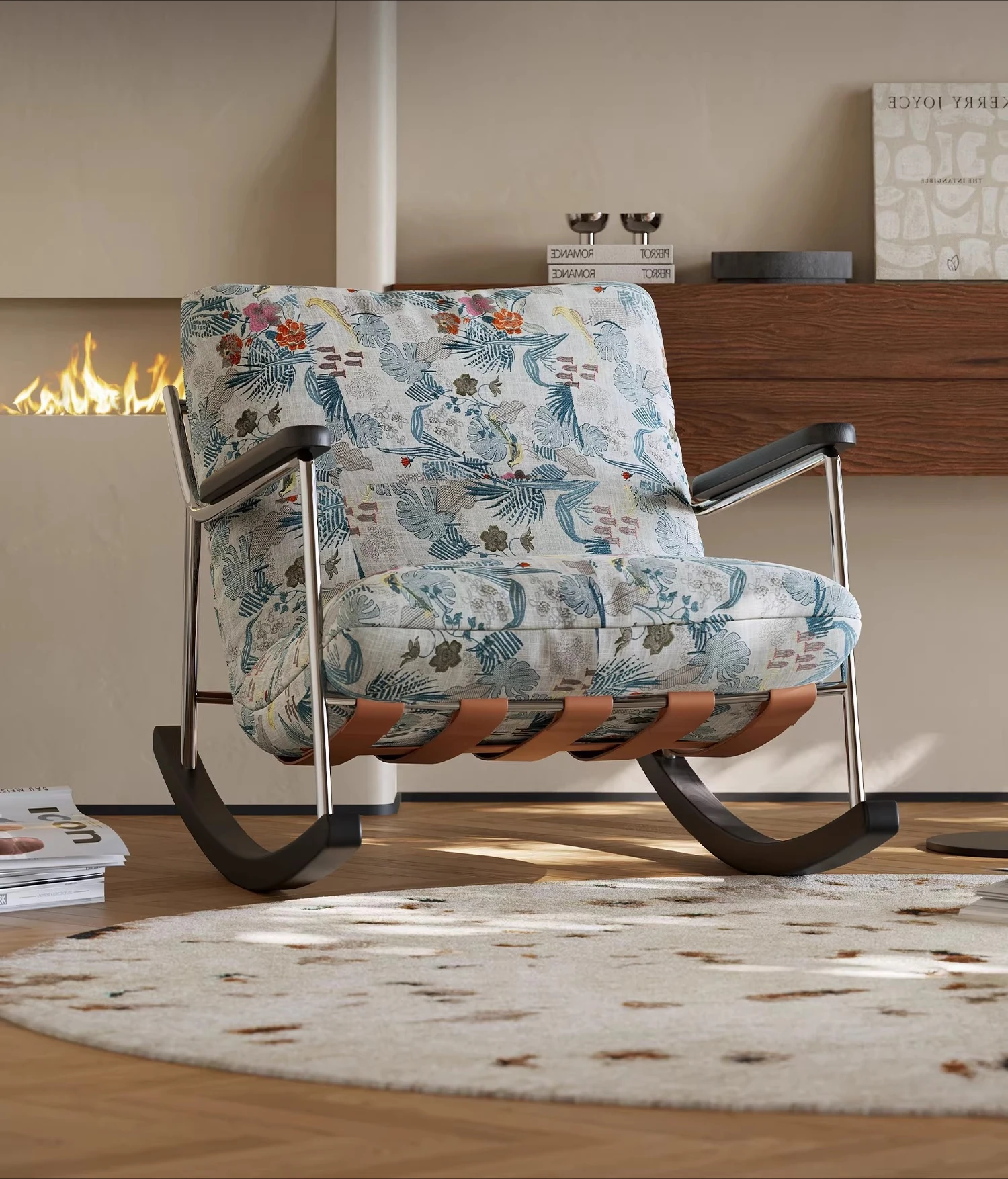 

luxury Fica rocking chair living room removable and washable soft bag leisure chair designer recliner single sofa rocking chair