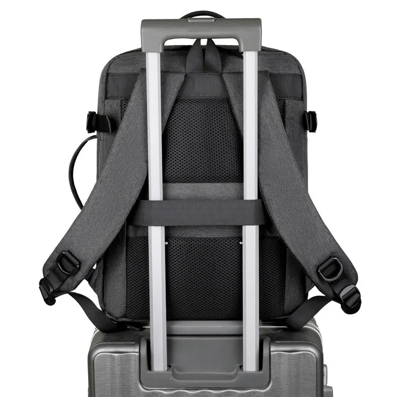 Expandable backpack men's travel backpack high school student schoolbag large capacity strong and durable