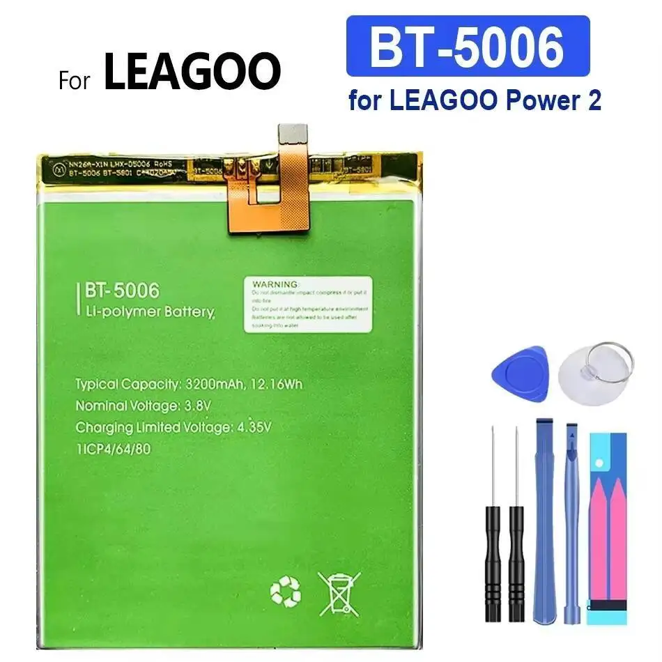 Для Leagoo Power 2, аккумулятор для мобильного телефона, 3200 мАч, легкая замена премиум-класса BT-5006