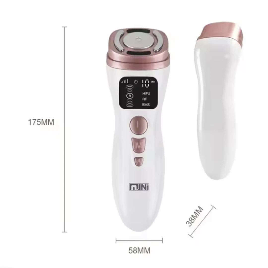 Hifu Radiofrequentie Ultrasone Machine Ems Micro Stroom Gezichtsreinigingsinstrument Versteviging Huidverzorging Anti-Rimpel Tool