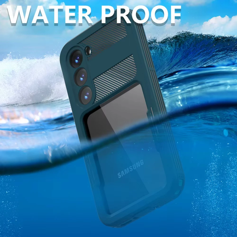 

For Samsung S23 S24 S25Ultra Plus IP68 Real Military Waterproof Case Swim Diving Underwater Outdoor Full Sealed Protective Cover