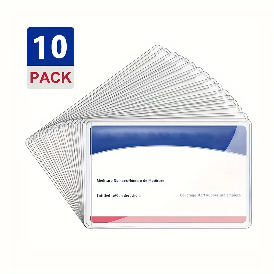 10pcs transparent protective sleeve card & credit card size, business card, soft waterproof PVC plastic