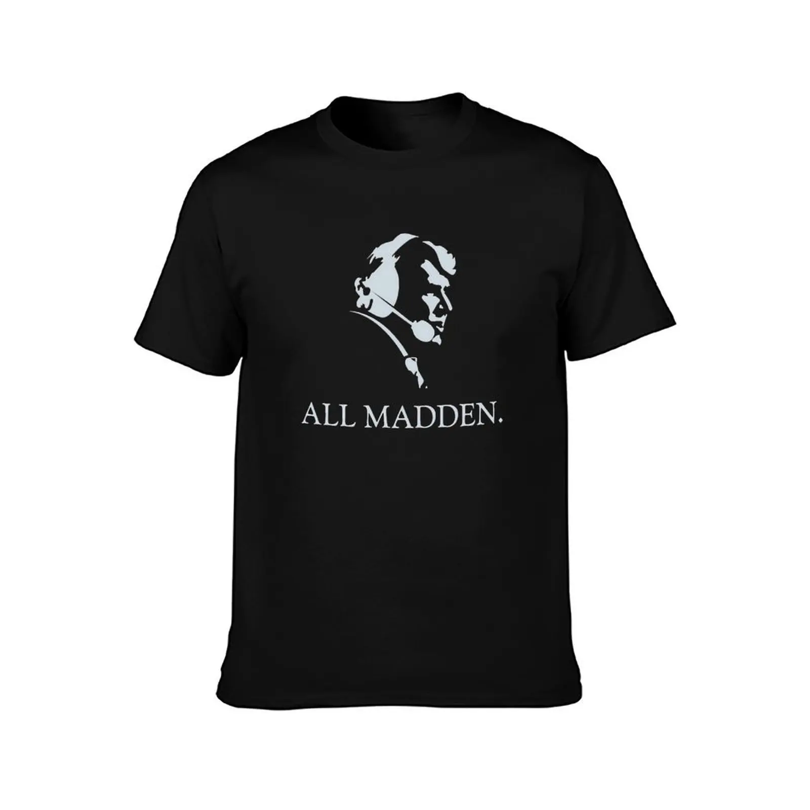 ALL MADDEN Classic T-Shirt, Summer Casual Cotton Tee, Oversized Streetwear Tops, Vintage Graphic Print, Loose Fit Short Sleeve