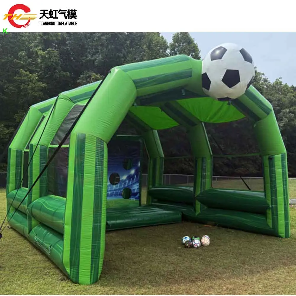 業務用インフレータブルサッカーゴールスポーツゲーム、カスタムメイドインフレータブルサッカーシュートアウトカーニバルゲームおもちゃ販売中