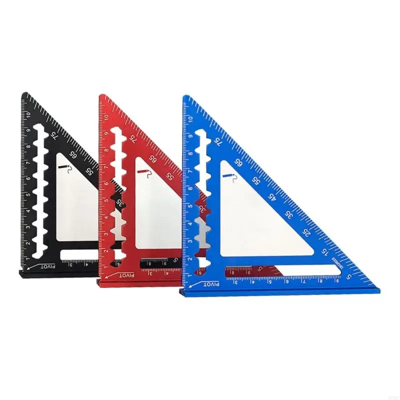 4inch Triangle Square Ruler Metal Aluminum Quick Measuring Marking Tool Right Angled 45/90 Degree Woodworking Tool A0KF