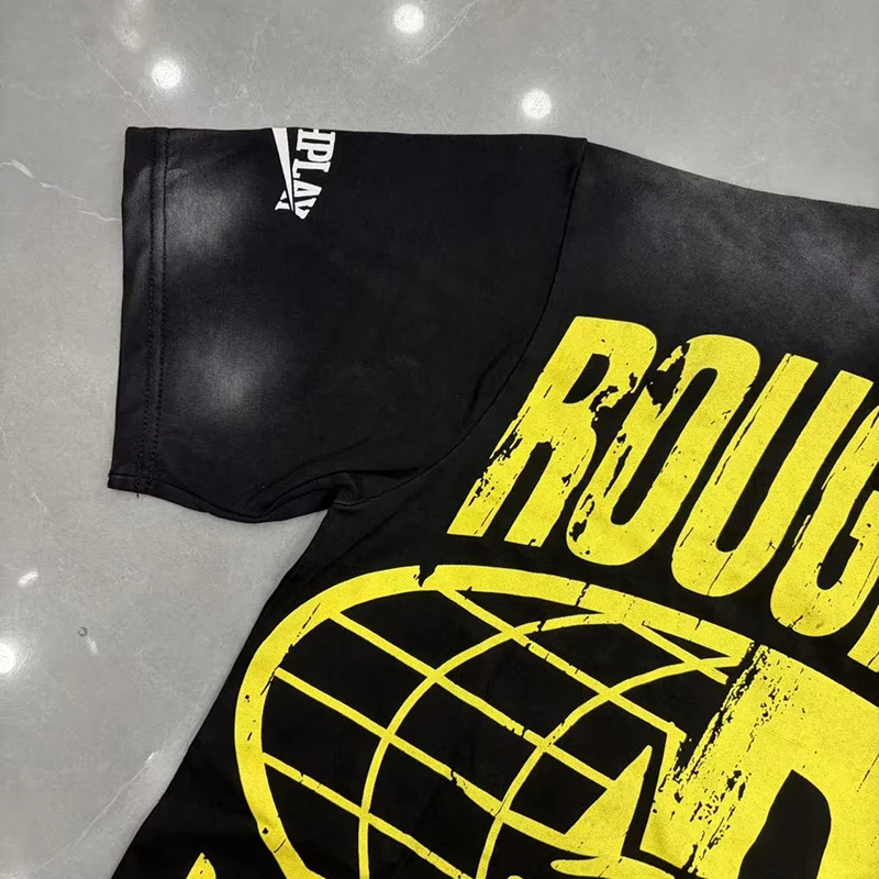 2026 New Rough Play T-Shirts Y2K Men Vintage Washed Skull Graphic Short Sleeve Tees Top
