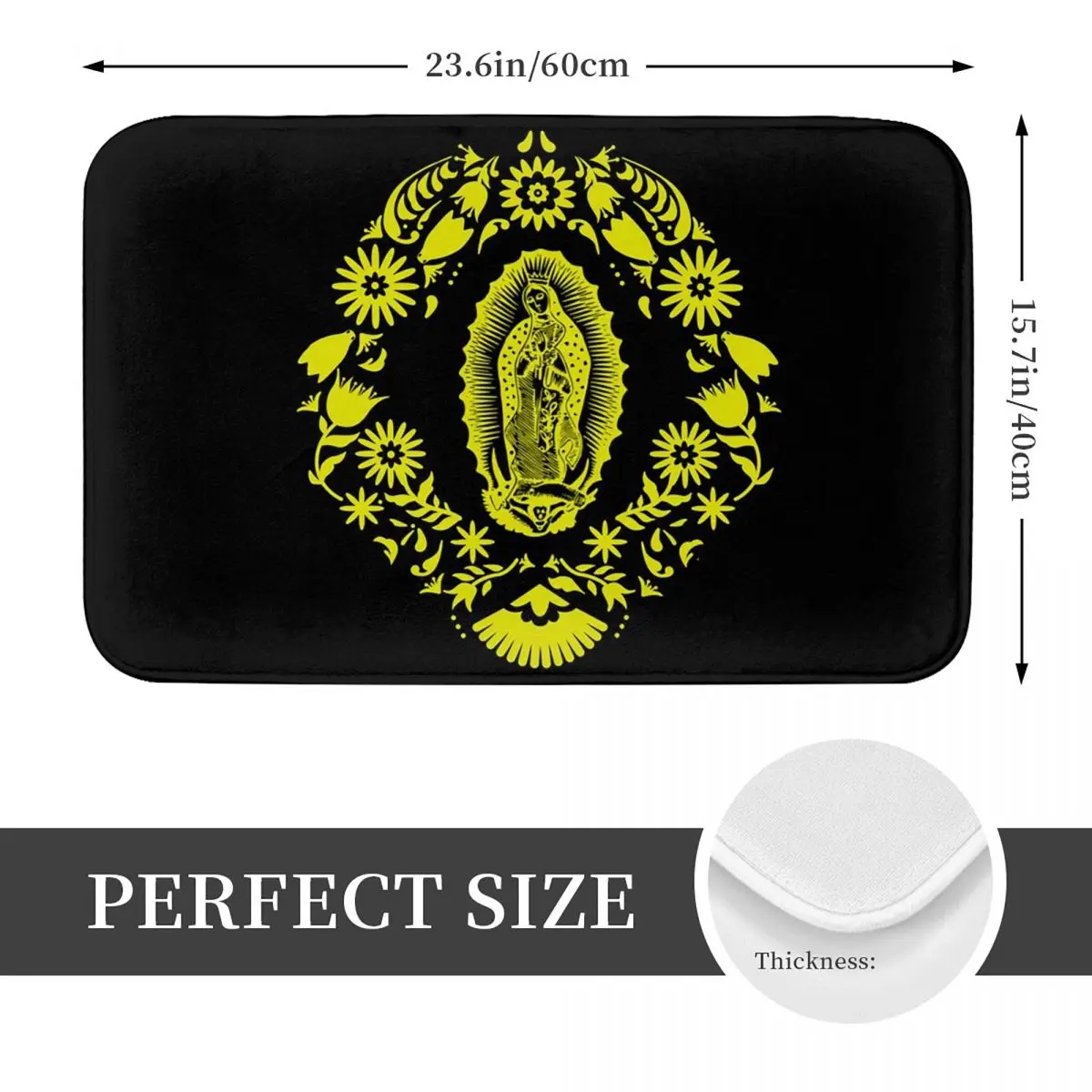 Our Lady Of Guadalupe Virgin Mary Mexican Doormat Kitchen Entrance Home Floor Mat Anti-slip Carpet Rug for Balcony Footpad Mats