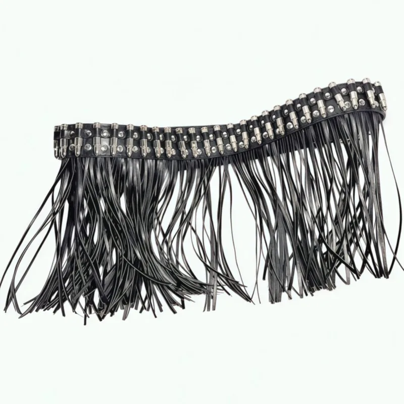 Bullet Rivet Punk Tassel Belt Subculture Waist Accessory Music Festival Party Outfit Decoration
