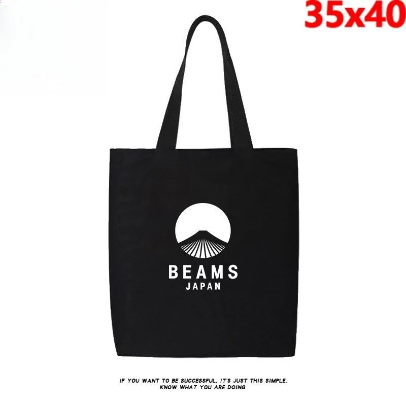 BEAMS JAPAN Mount Fuji Canvas Bag Japanese Vintage Artistic Large Capacity Shoulder Tote Bag Unisex Casual