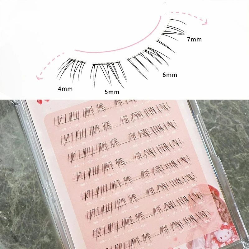 ไม่ต้องใช้กาวกลุ่มขนตาธรรมชาติปุยสําหรับขนตาล่าง Handmade มังสวิรัติ Extension Lashes พร้อมเอฟเฟกต์ Wispy นุ่ม