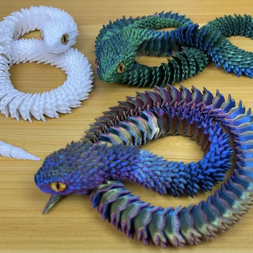 New PLA 3D Printed Snake Movable Joint Articulated Structure Snake Fidget Articulated Snake Kids Play