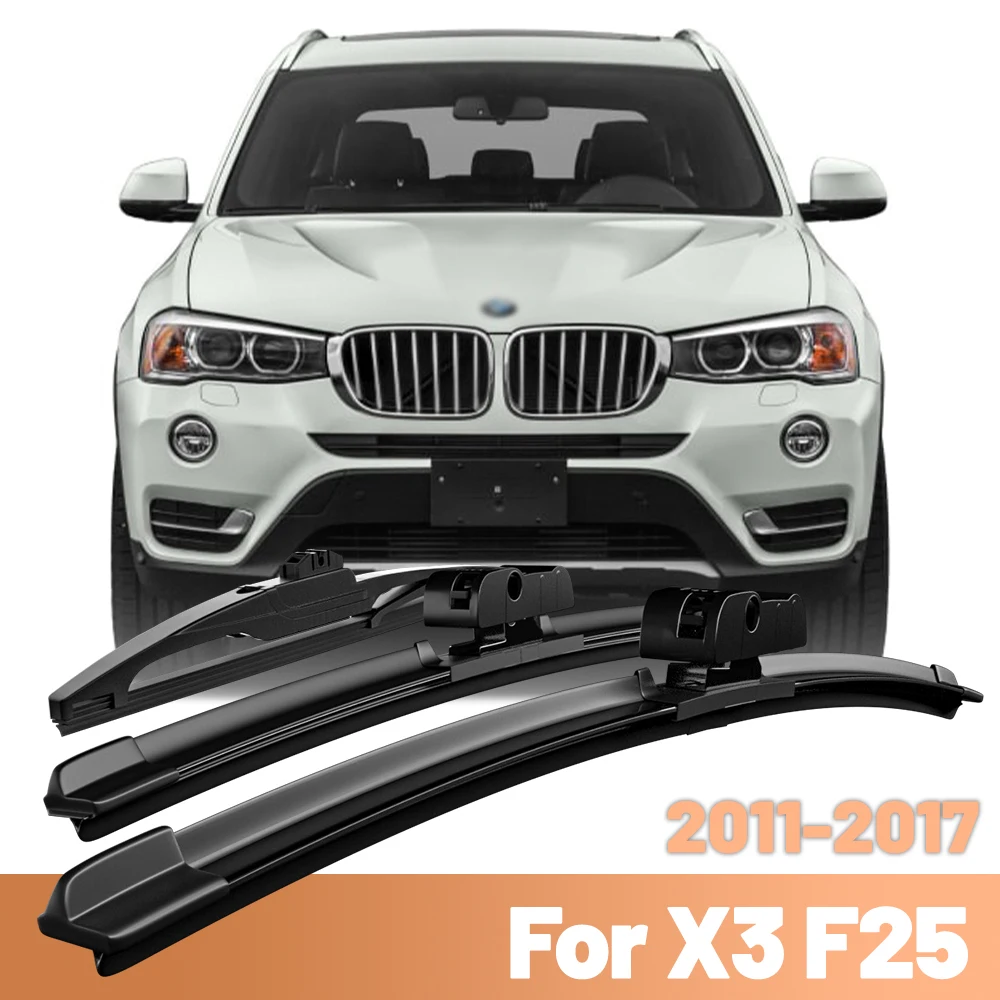 For BMW X3 F25 2011-2017 Wiper Front & Rear Wiper Blades 2015 2012 2013 2014 Windshield Windscreen Window Brushes 26