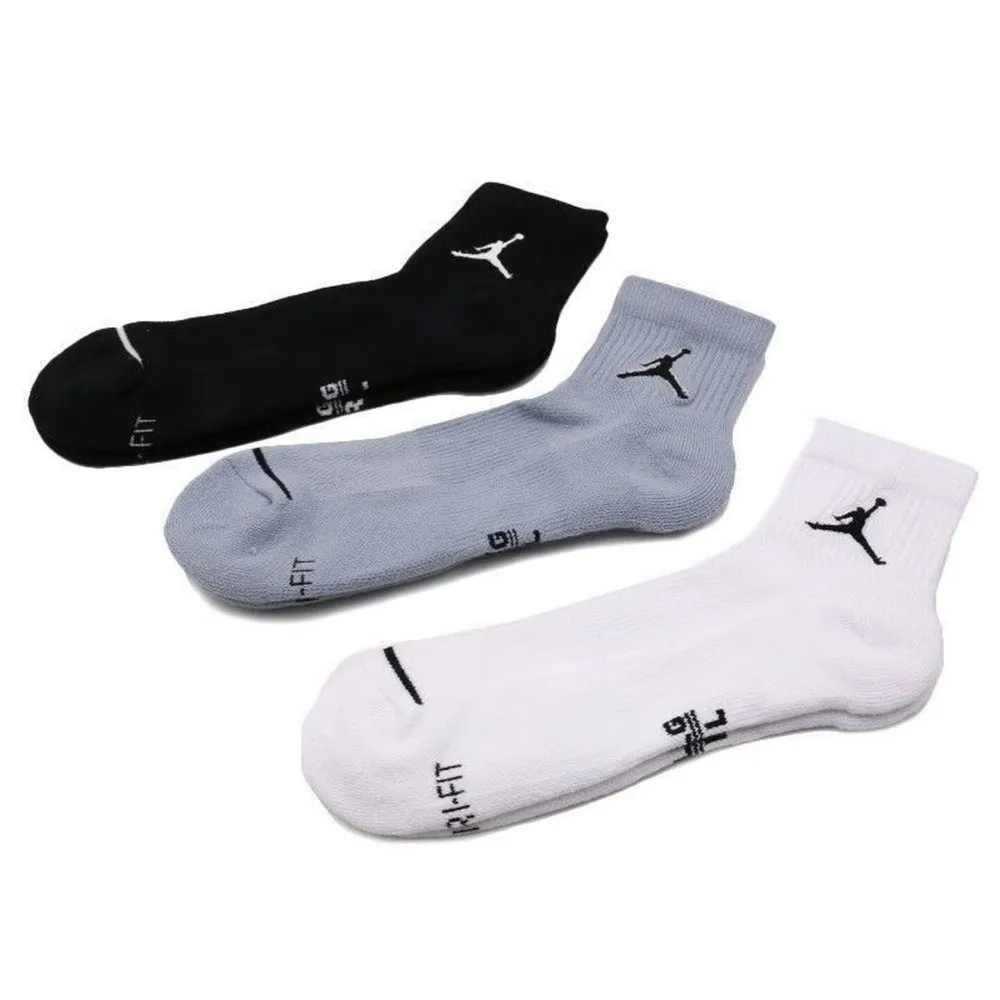 Nike Air Jordan Men's and Women's Mid-Calf Sports Socks, 3-Pack, Breathable Basketball Socks SX5544-017 view 2