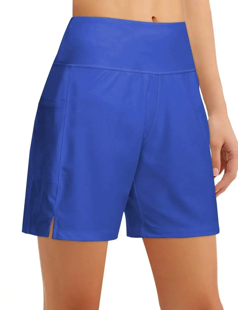 Womens High Waisted Quick Dry Swim Board Shorts