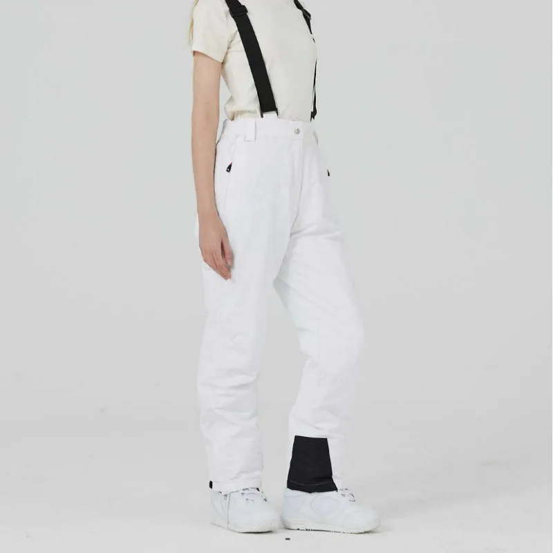New Solid Color Overalls Ski Pants, Made of Elastic Fabric, Single and Double Board, Loose, Windproof, Waterproof and Warm