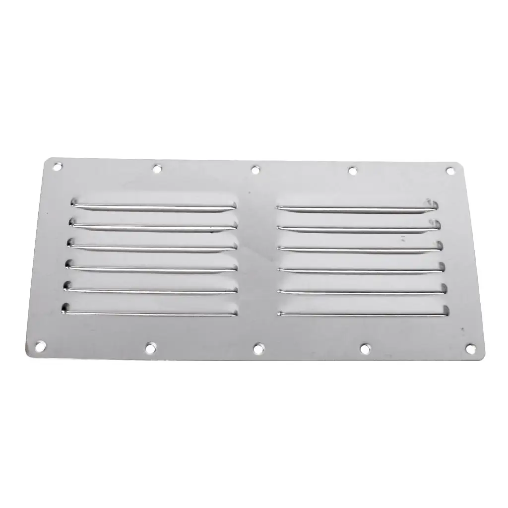 Silver Stainless Steel Rectangular Boat Louvered Air Vent Cover Marine Deck Hardware Yacht Ventilation Grill for Cabin Space