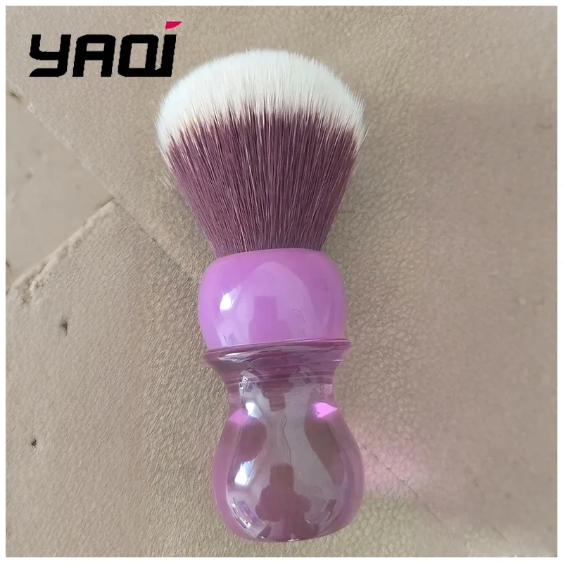 YAQI Wet Shaving Brush 24mm Purple Handle Mink Synthetic Hair Knot Mens 2026 New Arrival！