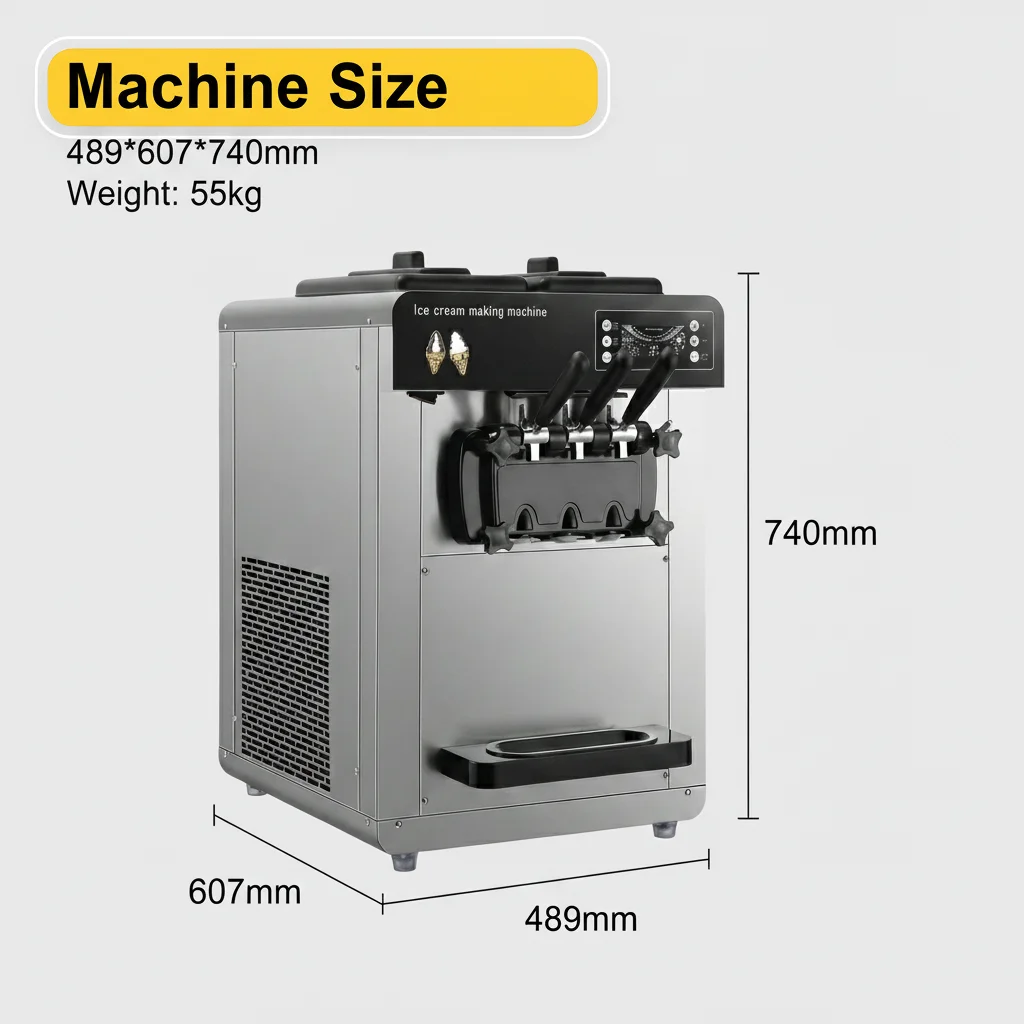 

ColdLink CL-D Commercial Home Soft Maker Serve 2+1 Table Top 3 Flavors Stainless Steel Softy Ice Cream Machine Made In China