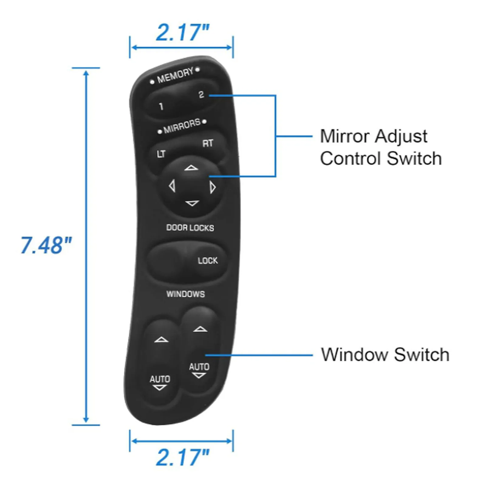 POKESS Left Driver Power Window Switch For Chevrolet C5 Corvette 1997-2004 Car Accessories 19209381