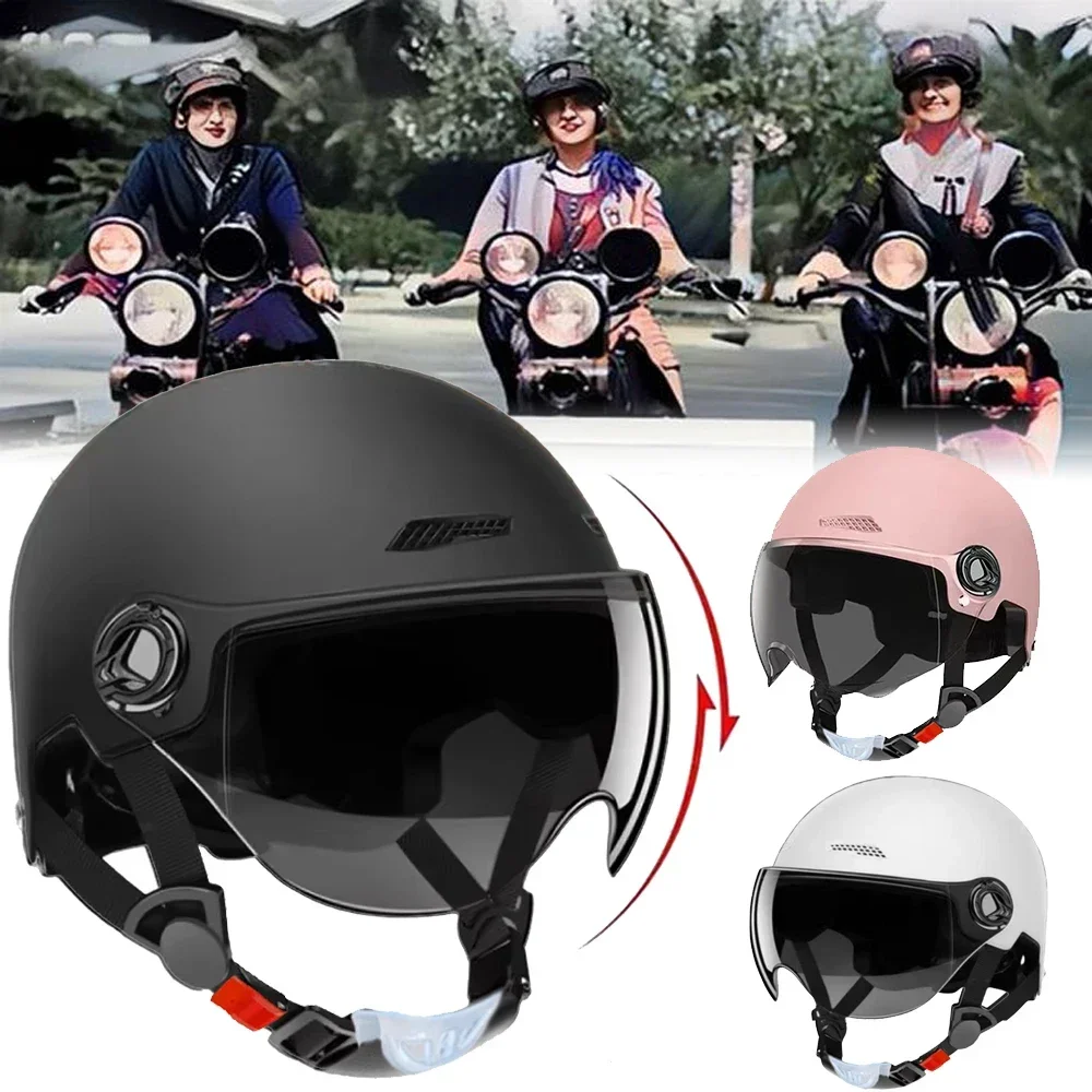 

НОВЫЙ дышащий шлем для электромобиля, полушлем для езды на мотоцикле, универсальный четырехсезонный мужской и женский летний шлем для электромобиля