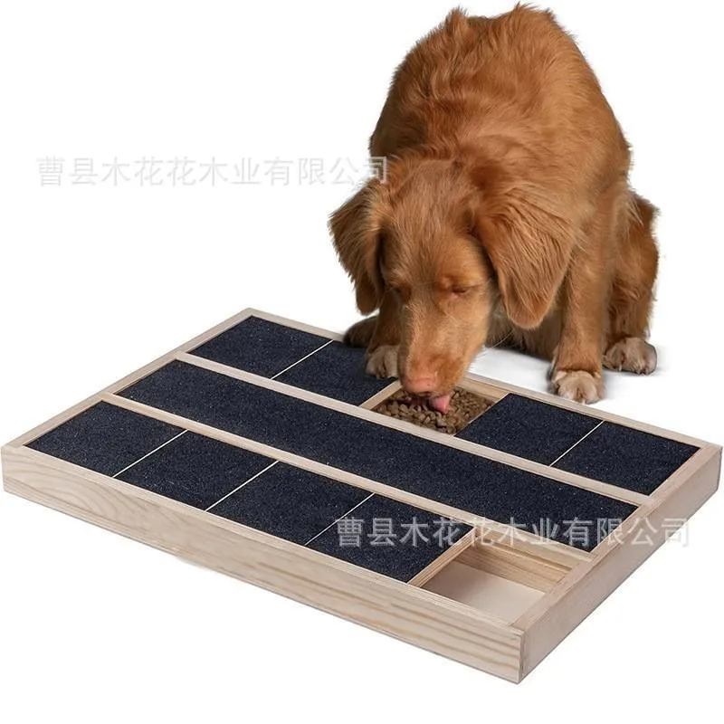 Solid Wood Dog Scratch Board for Pets Nail Care Multi-Grid Treat Dispenser File